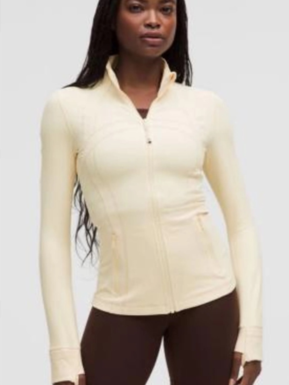 lululemon athletica Cream Fitted Zip-Up Varsity Jacket